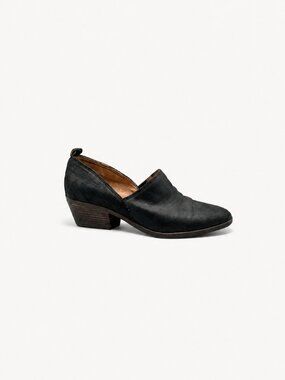 Lucky Brand Black Leather Western Loafers 8 Low Block Heel Fall Shoes